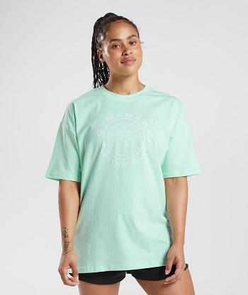 Gymshark Legacy Oversized Ženske T Shirts Plave | HR 3264DFM